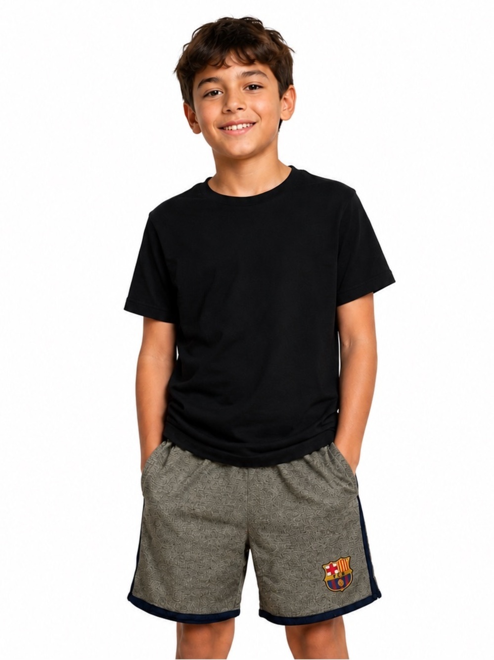 FC Barcelona Boys Gray Shorts Size Large